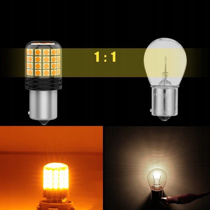 ŻARÓWKA LED PY21W XSTORM POMARAŃCZOWA KIERUNEK CAN