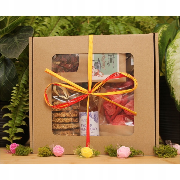 Prezent dla nauczyciela na zakończenie roku Kosz Zestaw prezentowy herbata