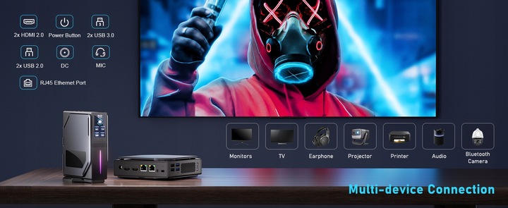 Mini komputer, Intel N95, 512GB SSD,16GB RAM, Win11 Pro,WiFi,LED, MK-N95-S1