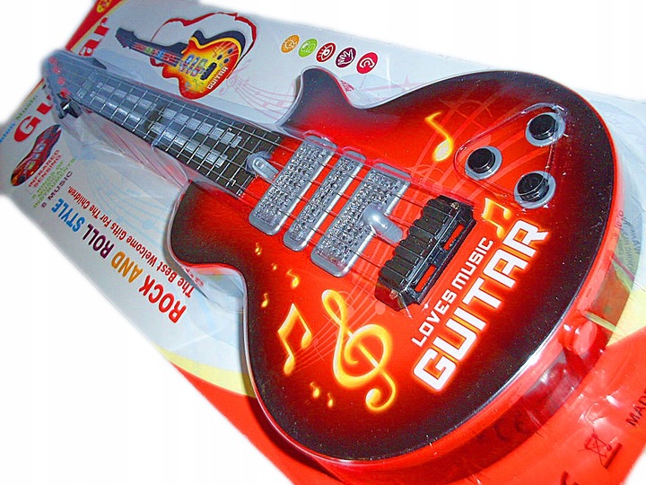 GITARA na baterie ELEKTRYCZNA dla dzieci EFEKT melodie STRUNY