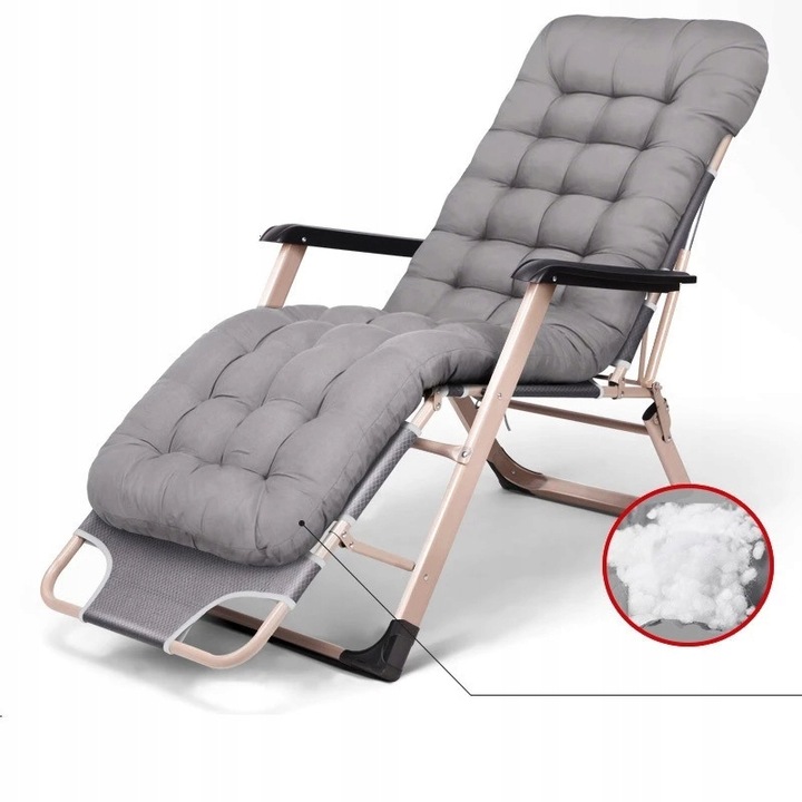 FOTEL OGRODOWY LEŻAK PLAŻOWY TURYSTYCZNY PODUSZKA