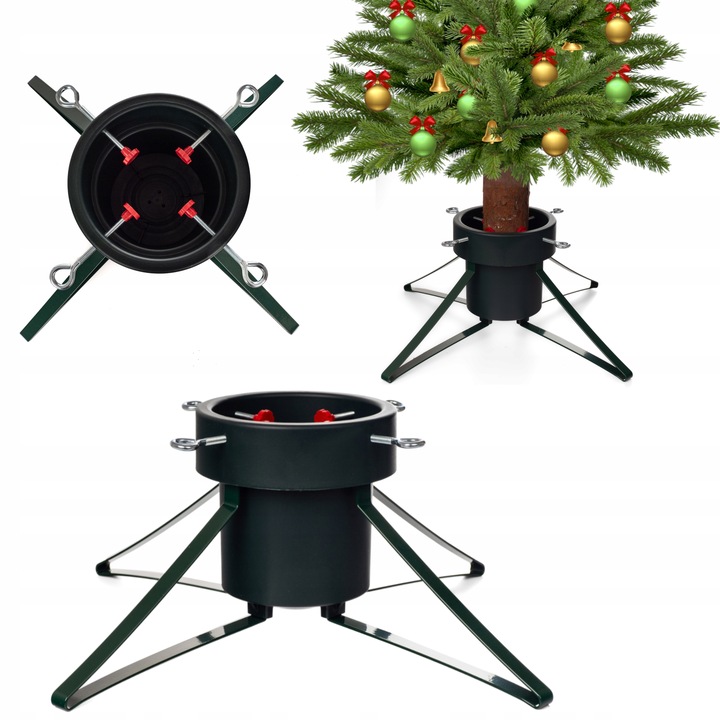 Stojak CHOINKOWY metalowy tworzywo pod na choinkę drzewko pojemnik