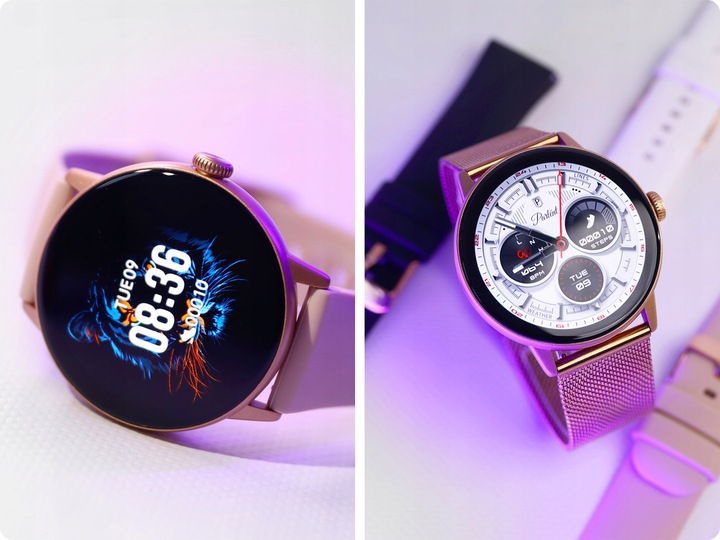 SMARTWATCH DAMSKI ZŁOTY ZEGAREK PL MENU ROZMOWY DYKATFON ZDJĘCIA TŁUMACZ AI