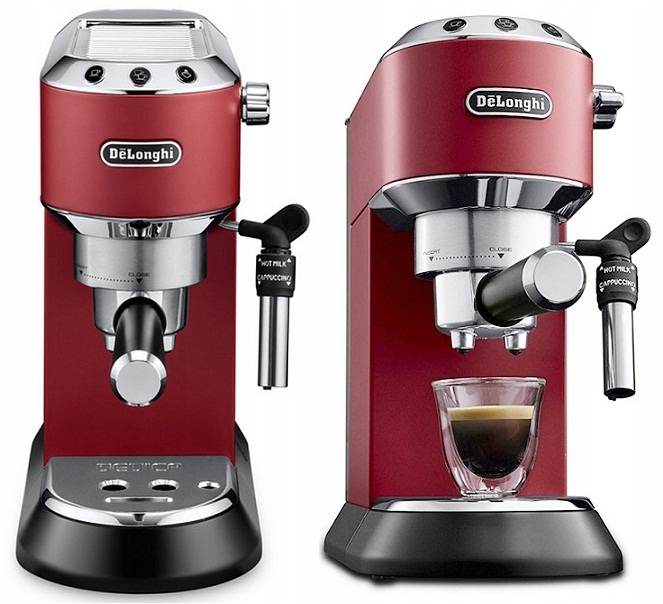 Ciśnieniowy Ekspres kolbowy do kawy spieniacz SLIM DeLonghi EC685.R (NK)