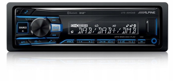 Alpine UTE-204DAB Radio samochodowe Bluetooth VarioColor MP3 + antena DAB