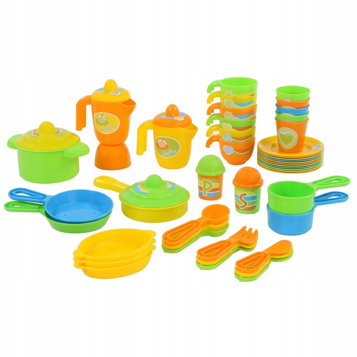 WADER Duży zestaw naczyń w pudełku 50 el garnki