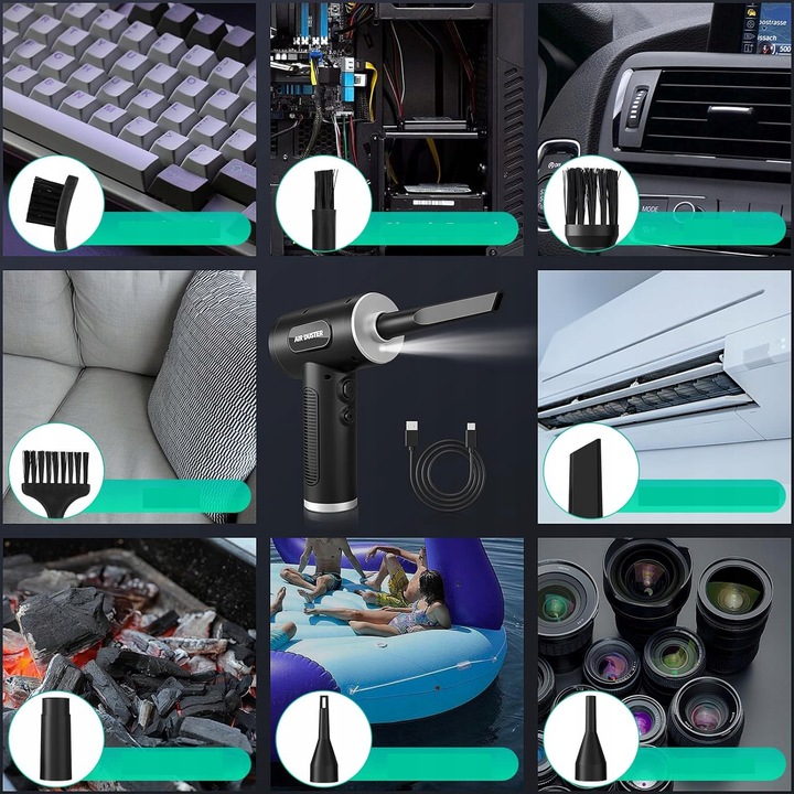 ODKURZACZ RĘCZNY SAMOCHODOWY BEZPRZEWODOWY DO AUTA DOMU 2W1 DMUCHAWA