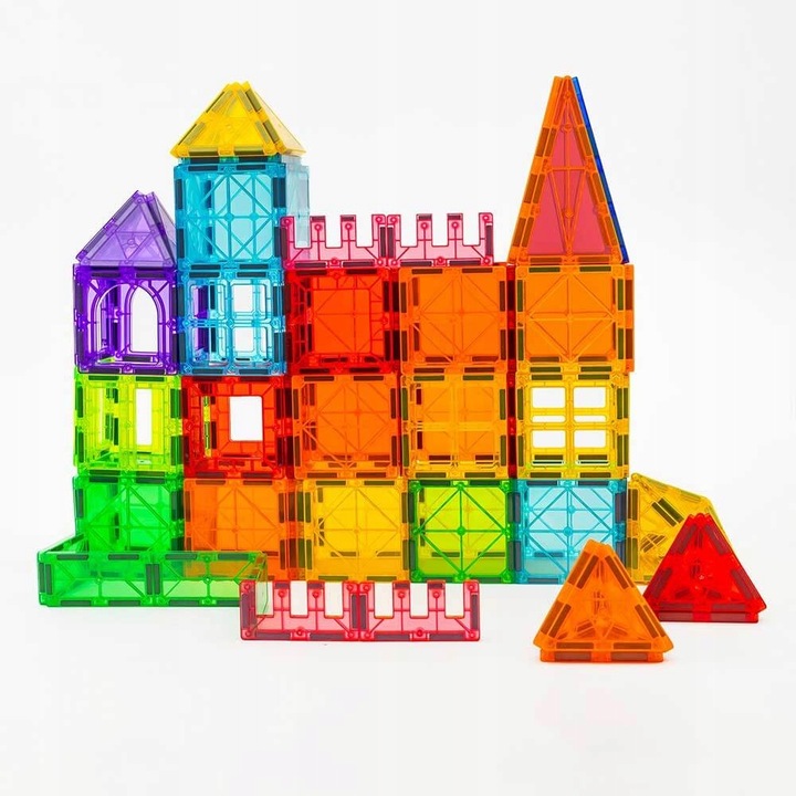 Klocki konstrukcyjne EDUKACYJNE 3D kulki rurki dla dzieci 108el MAGNETYCZNE