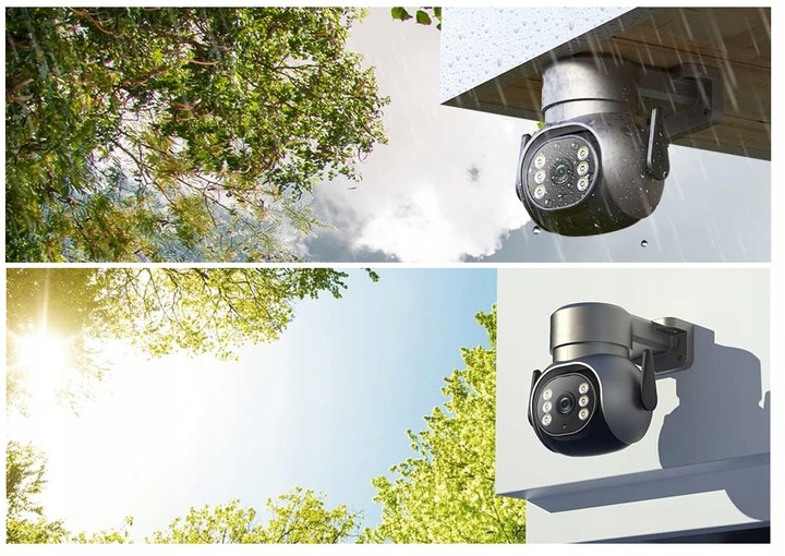 ZEWNĘTRZNA KAMERA OBROTOWA IP 4MPx 4MP WiFi ZOOM APLIKACJA SZARA