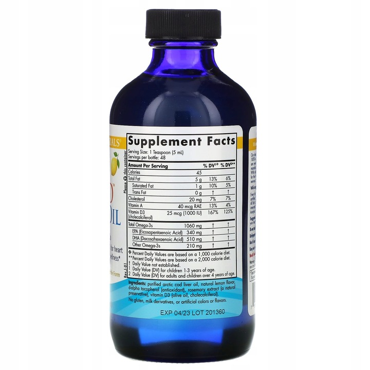 NORDIC Arctic-D COD LIVER OIL CYTRYNOWY TRAN 237m Olej z wątroby dorsza