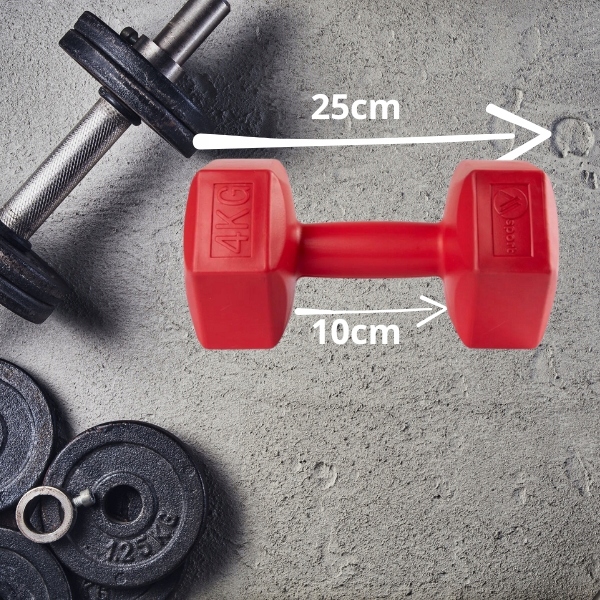 HANTLE BITUMICZNE 2x4KG HANTELKI HEXAGONALNE CIĘŻARKI DO ĆWICZEŃ FITNESS