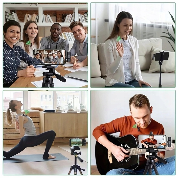 ZESTAW 2x MIKROFON KRAWATOWY BEZPRZEWODOWY USB C NA KLIPS USBC 2 MIKROFONY