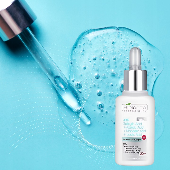 BIELENDA Kwas Salicylowy Azelainowy Migdałowy Mlekowy do Twarzy 40% 30ml