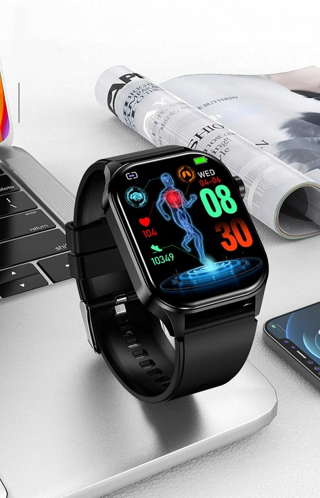 SMARTWATCH MĘSKI Zegarek EKG FUNKCJA POMIARU CUKRU AMOLED CIŚNIENIE ROZMOWY