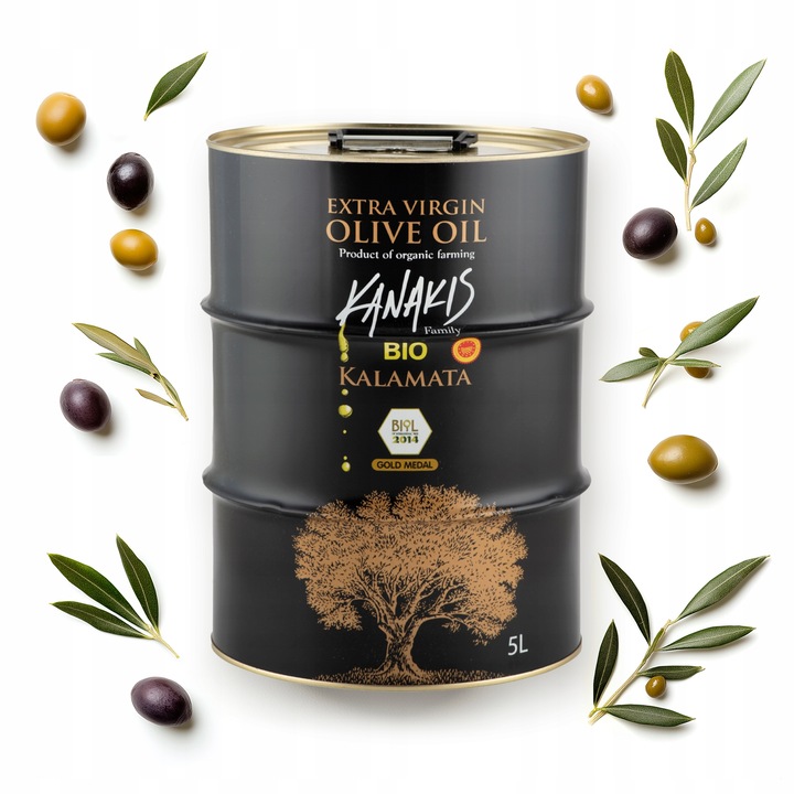 Oliwa z oliwek Extra Virgin BIO Grecka Ekologiczna 5L do pizzy ŚWIEŻA 24/25