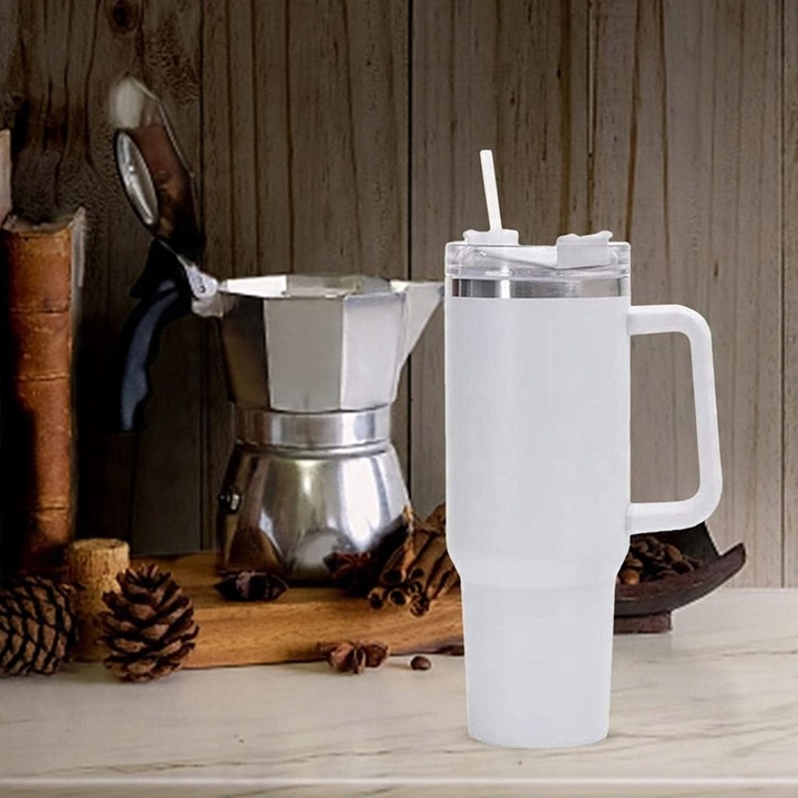 DUŻY KUBEK TERMICZNY ZE SŁOMKĄ TERMOS DO SAMOCHODU NA WODĘ 1200ML