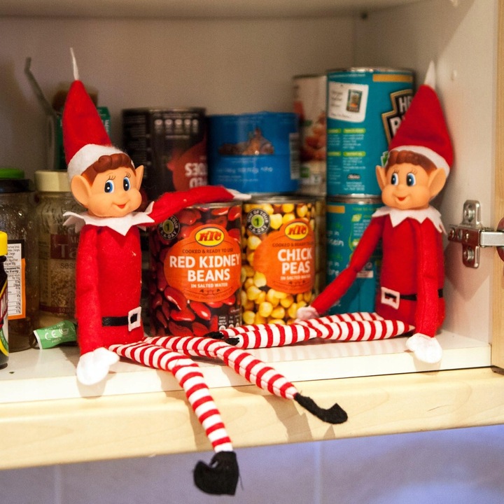 ELF PSOTNIK FIGURKA ELFA SKRZAT KRASNAL ADWENTOWY Z DRUCIKAMI PSOCI