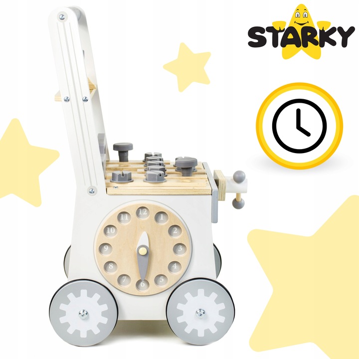 Pchacz drewniany chodzik jeżdzik dzieci warsztat zestaw majsterkowicza 3w1