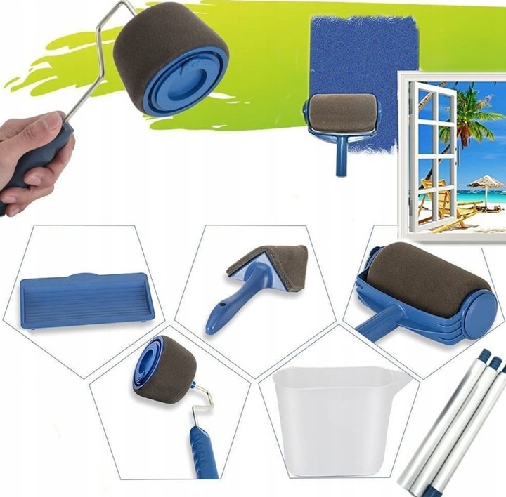 WAŁEK DO MALOWANIA SCIAN NIEKAPIĄCY UNIWERSALNY WAŁKI ZESTAW MALARSKI 5w1