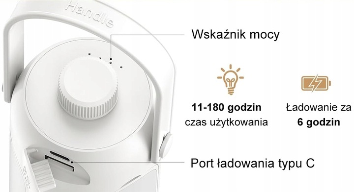 OŚWIETLENIE KEMPINGOWE LED MOŻLIWOŚĆ ŁADOWANIA 10000MAH 720LM LATARKI BIAŁY