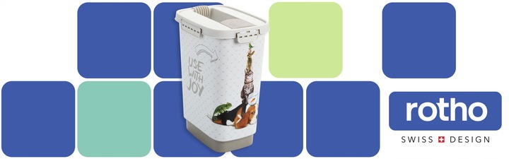 Pojemnik na karmę żwirek szczelny zamykane wieczko 10L Rotho CODY