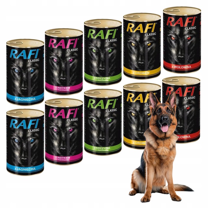 DOLINA NOTECI RAFI CLASSIC mokra karma PUSZKI DLA PSA MIX SMAKÓW 10x 1240G