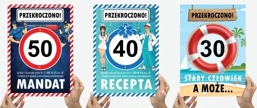 KARTKA NA URODZINY 30 40 50 60 Z RECEPTĄ 18 -99lat