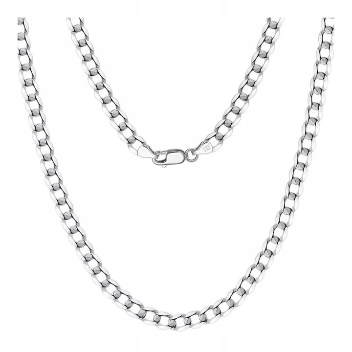 Szeroki męski łańcuszek pancerka naszyjnik srebrny 60 cm srebro próba 925