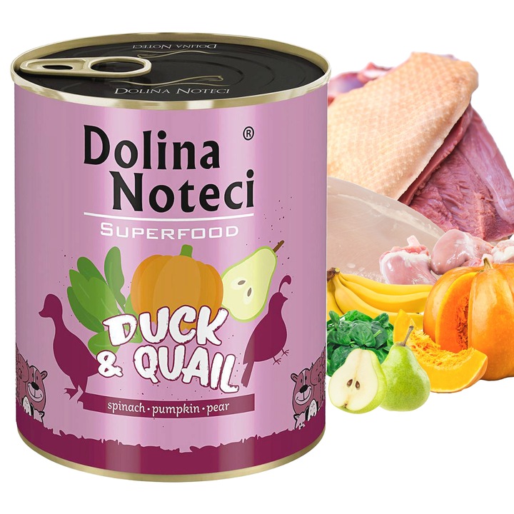 DOLINA NOTECI SUPERFOOD Karma mokra dla psa MIX Smaków 10 x 800g bezzbożowa