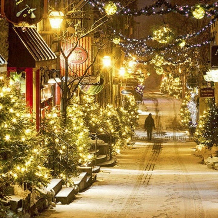 Lampki Choinkowe Led Wewnętrzne Zewnętrzne na Choinkę 300 Led Białe Ciepłe