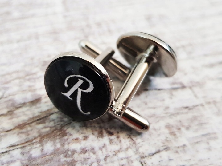 Spinki do Mankietów z Inicjałami Literami Inicjały do Ślubu Ślub Ślubne