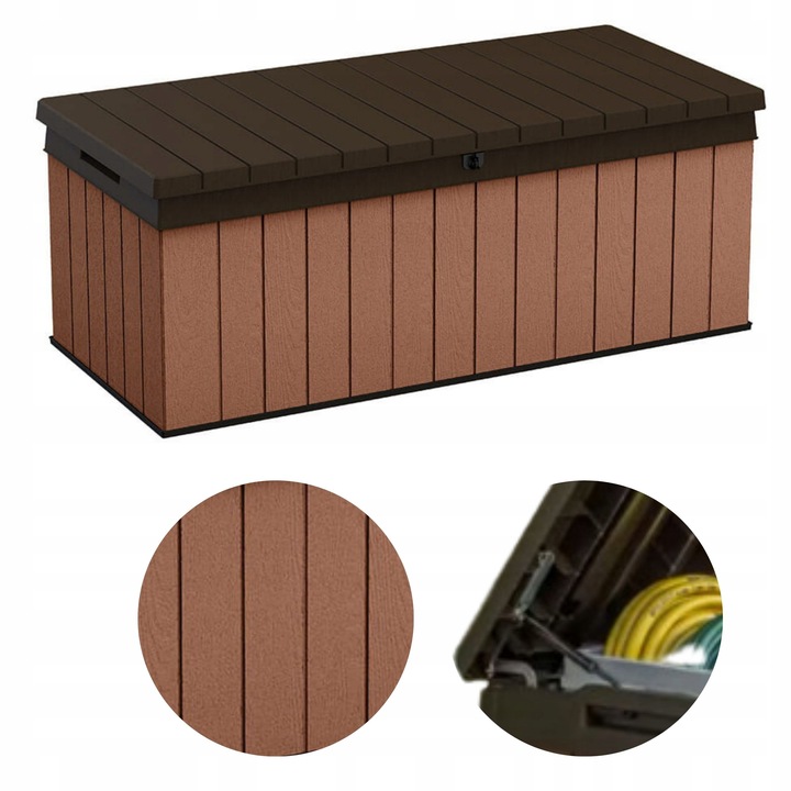 Skrzynia balkonowa ogrodowa DARWIN BOX pojemna 380L Brąz na balkon