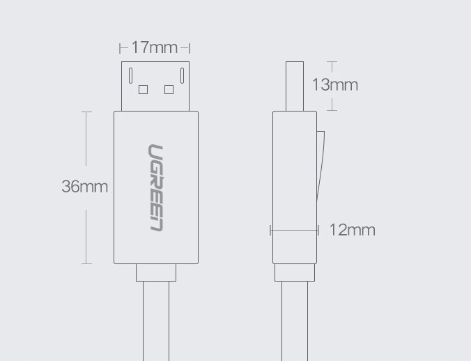 Kabel DisplayPort 1.2 SZYBKI KABEL PRZEWÓD WYTRZYMAŁY 3D 4K 60Hz 2m UGREEN