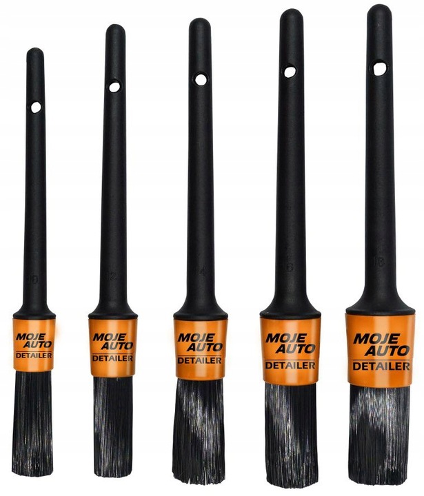 5X PĘDZLE PĘDZELKI DETAILINGOWE ZESTAW DO CZYSZCZENIA + ŚCIERECZKA ZESTAW