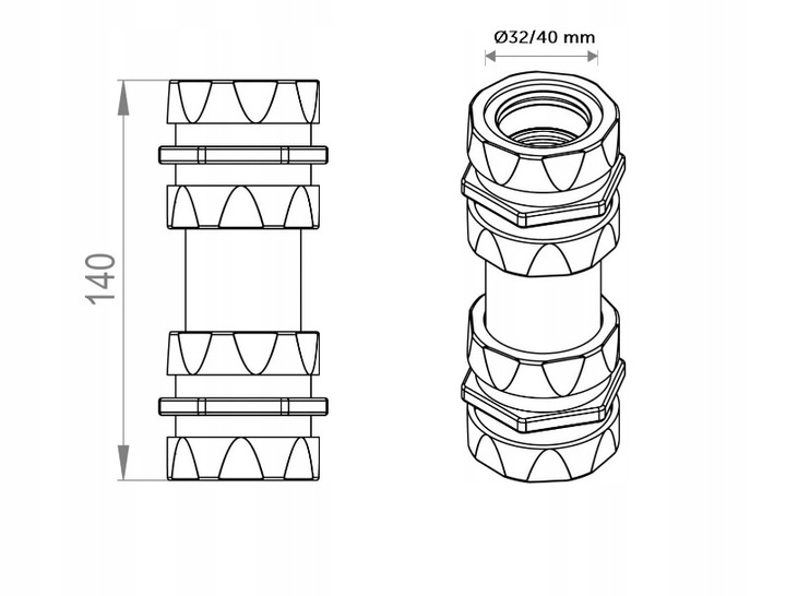Syfon suchy do skroplin klimatyzacji PURUS fi32/40