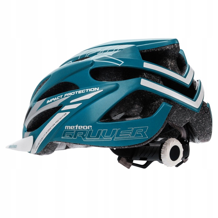 Kask rowerowy regulowany METEOR GRUVER blue/white r.L 58-61 cm