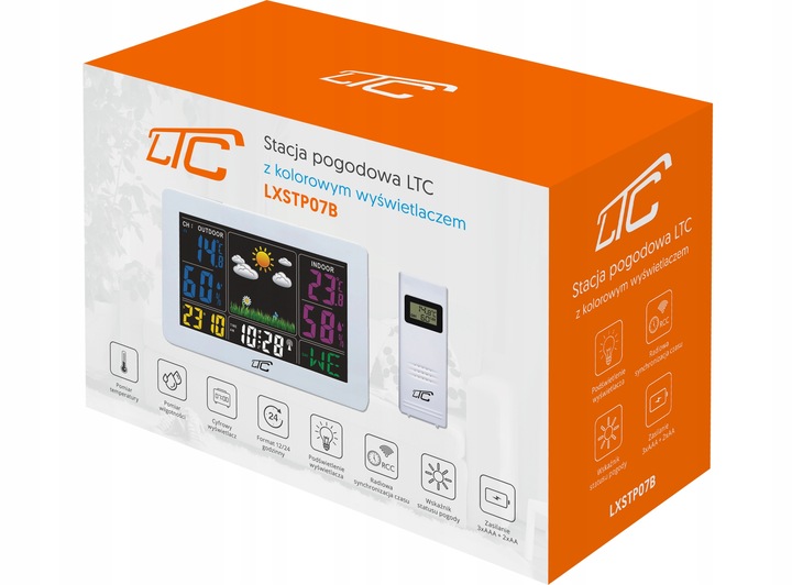 DOKŁADNA STACJA POGODOWA BEZPRZEWODOWY TERMOMETR AUTOMATYCZNA DATA GODZINA