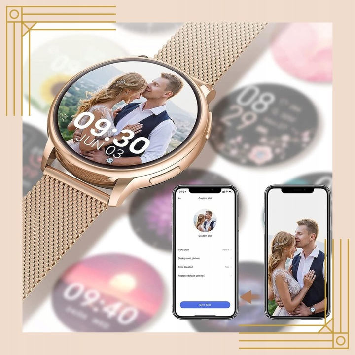 SMARTWATCH ZEGAREK DAMSKI DLA KOBIETY AMOLED ROZMOWY CIŚNIENIOMIERZ MENU PL