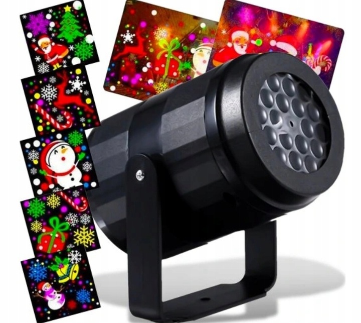 PROJEKTOR LED ŚNIEG ŚWIĄTECZNY LASEROWY REFLEKTOR RZUTNIK ŚNIEG MIKOŁAJ