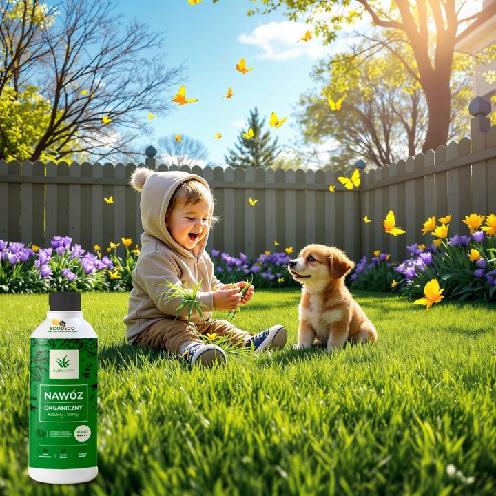 Naturalny nawóz organiczny 1 l użyźnia glebę wiosenny do trawy i krzewów