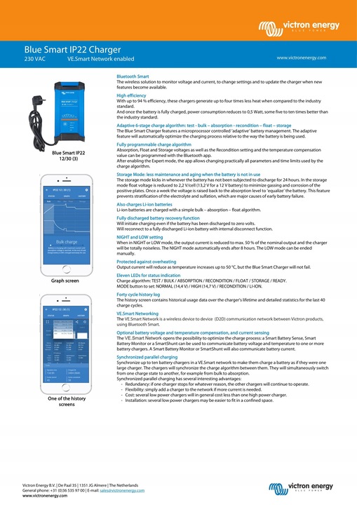 Ładowarka prostownik Victron Blue Smart IP22 Charger 12V 15A