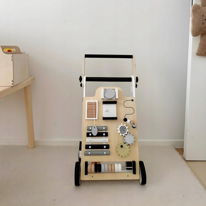 CHODZIK DLA DZIECKA PCHACZ DREWNIANY JEŹDZIK TABLICA MANIPULACYJNA PREZENT