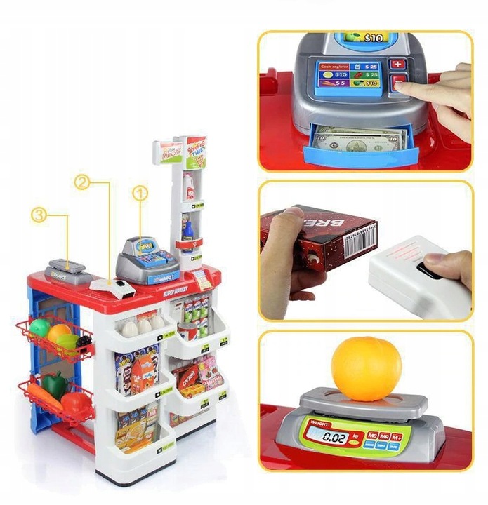 SUPERMARKET SKLEP STRAGAN DLA DZIECI KASA + KOSZYK MATADI