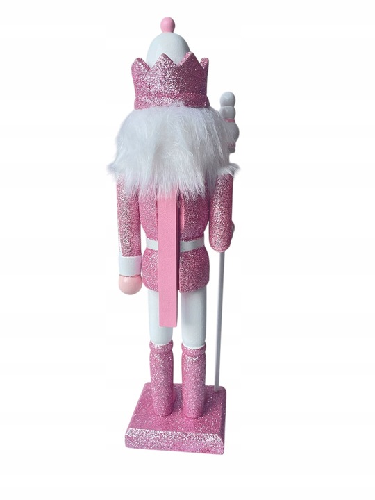 Figurka Świąteczna Dziadek do Orzechów 30CM biało-różowy Nutcracker