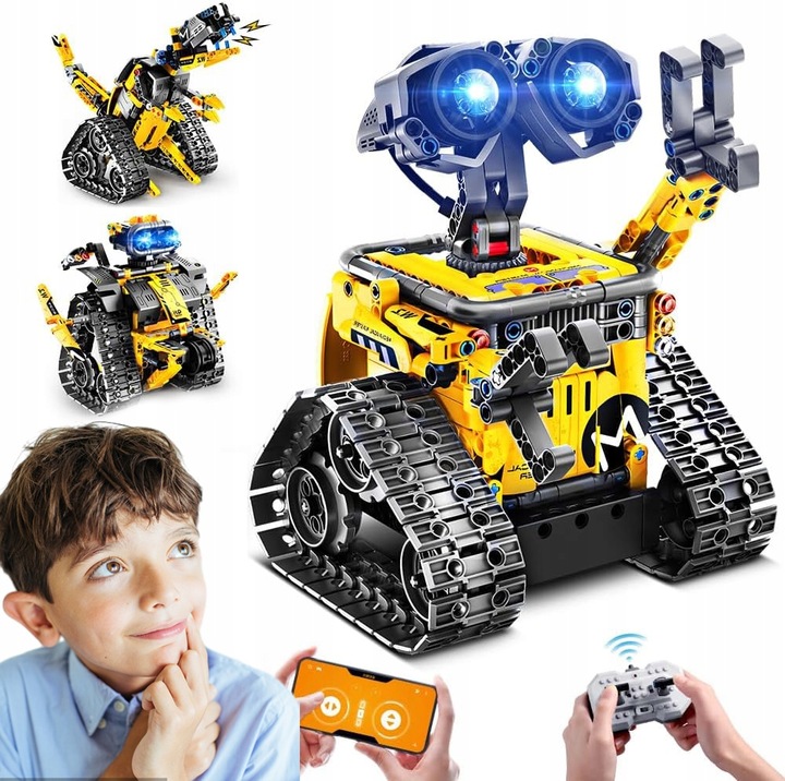 FIGURKA ROBOT WALL E 520 szt KLOCKI - 3w1 PROGRAMOWALNY RC ROBOT