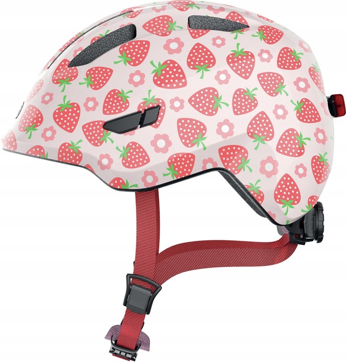 Kask rowerowy dziecięcy ABUS SMILEY 3.0 S 50-55 cm. LED Rose Strawberry