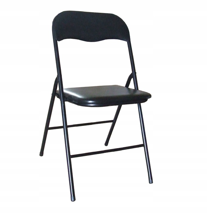 Krzesło składane czarne F do ogrodu, domu, biura