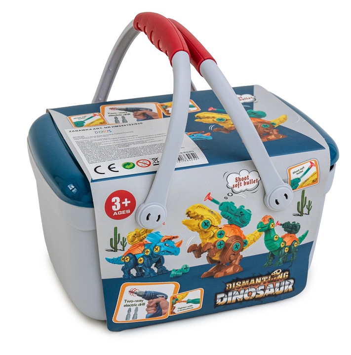 DINOZAURY DO SKRĘCANIA ROZKRĘCANIA Zestaw 3 FIGURKI z wyrzutniami STRZAŁKI