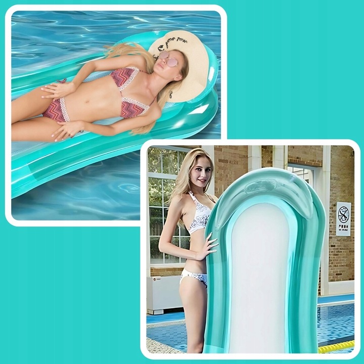 MATERAC DMUCHANY DO PŁYWANIA PONTON PŁYWAJĄCY DO BASENU NAD WODĘ 160X75 cm