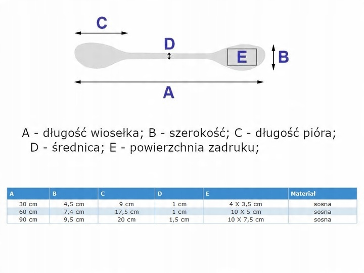 Upominek Wiosło kajakowe John Paddle - 60cm